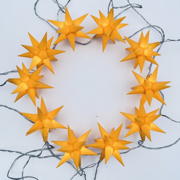 LED-Sternenkette mit 10 Sternen gelb/gelborange