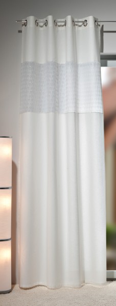 Gardine Ösenschal Galaxy 90, Vorhang mit Einsatz, cremeweiß, Top Qualität von Heco Textilverlag