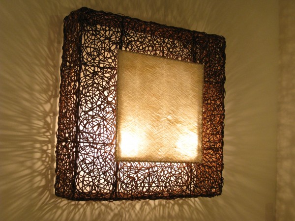 Wandlampe Artis 80 x 80 cm Wandleuchte Rattan